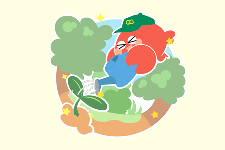 ちょきまるの水やり