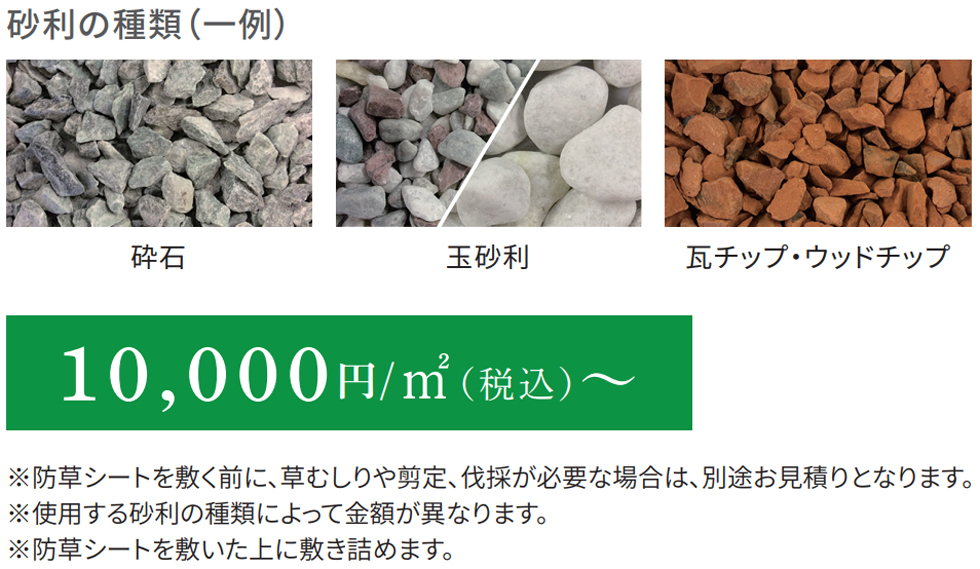 除草砂利敷き