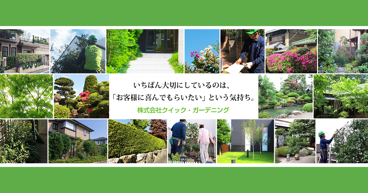 会社概要 クイック ガーデニングの会社情報 庭木の剪定 伐採の植木屋革命 会社概要 クイック ガーデニングの会社情報 庭木の剪定 伐採の植木屋革命